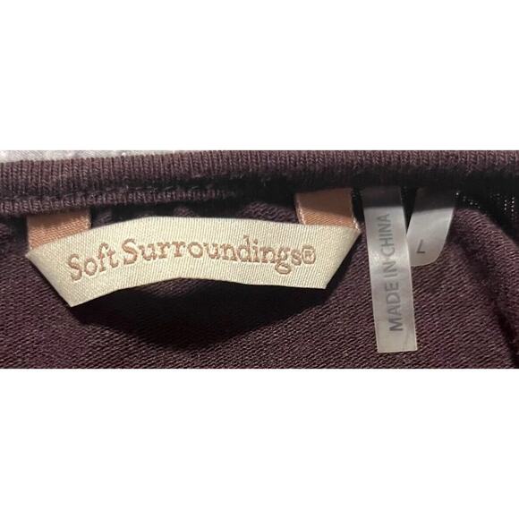 Soft Surrounding Womens Velvet Long‎ Sleeve Brown Tunic Blouse W/Pocket Size L - Picture 3 of 7